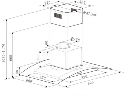 Вытяжка Maunfeld ANCONA PlusA (Isla) 90 White Glass Transparent-foto2