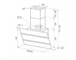 Вытяжка Maunfeld BRIDGE 50 Inox Glass Black-foto6