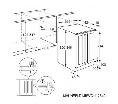Холодильник Maunfeld MBWC-112S40