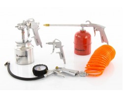 Набор пневмоинструмента, 5 предметов, быстросъемное соединение, краскораспылитель с верхним бачком Matrix