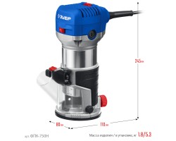 ЗУБР 750 Вт, 3 основания, сумка, кромочный фрезер ФПК-750Н Профессионал-foto12