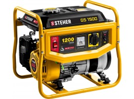 STEHER 1/1.2 кВт, однофазный, асинхронный, бесщеточный, бензиновый генератор GS-1500