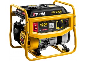 STEHER 1/1.2 кВт, однофазный, асинхронный, бесщеточный, бензиновый генератор GS-1500