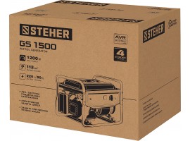 STEHER 1/1.2 кВт, однофазный, асинхронный, бесщеточный, бензиновый генератор GS-1500-foto13