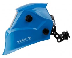 Щиток сварщика с самозатемняющимся светофильтром Solaris ASF520S (голубой глянец) (1/1/1/2, 95x43 мм (40,9 см2), DIN 4/9-13 (регул), шлифовка, рег.чу (ASF520S.PBL)-foto2