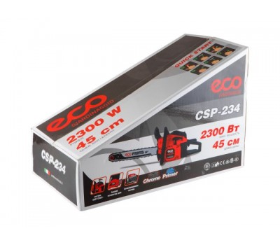 Бензопила ECO CSP-234 шина 45 см (18'), 0.325', 1.5 мм, 72 зв. (2.30 кВт, 3.1 л.с., 45 см3, вес 6.44 кг) (CSP-234)