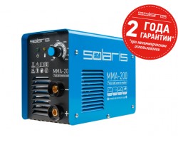 Инвертор сварочный SOLARIS MMA-200 (230В, 20-200 А, 70В, электроды диам. 1.6-4.0 мм, вес 3.4 кг) (MMA-200)