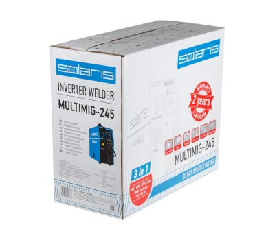 Полуавтомат сварочный Solaris MULTIMIG-245 (230В, MIG/FLUX/MMA/TIG, евроразъем, горелка 3 м, смена полярности, 2T/4T, рег-ка индуктивн.) (SOLARIS) (MULTIMIG-245) Полуавтомат сварочный Solaris MULTIMIG-245 (230В, MIG/FLUX/MMA/TIG, евроразъем, горелка 3 м, смена полярности, 2T/4T, рег-ка индуктивн.) (SOLARIS) (MULTIMIG-245)