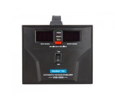 Стабилизатор напряжения Solaris VSB-1000 (1000 В*А, 100-260 В, 2 розетки) (SOLARIS) (VSB-1000)