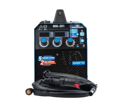 Полуавтомат сварочный Solaris MIG-201 (230В, MIG/SPOT/FLUX/MMA/TIG, встроенная горелка 2 м, смена полярности, 2T/4T, рег.индуктивн.) (SOLARIS) (MIG-201) Полуавтомат сварочный Solaris MIG-201 (230В, MIG/SPOT/FLUX/MMA/TIG, встроенная горелка 2 м, смена полярности, 2T/4T, рег.индуктивн.) (SOLARIS) (MIG-201)