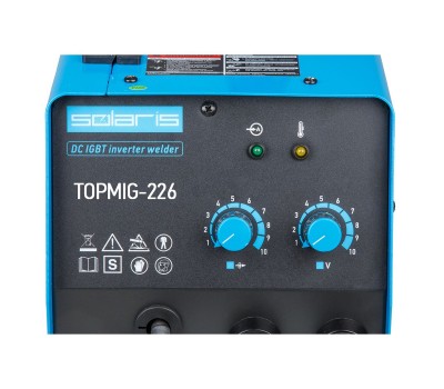 Полуавтомат сварочный Solaris TOPMIG-226 с горелкой 5 м (220В, MIG/FLUX, евроразъем, горелка 5 м, смена полярности) (TOPMIG-226WG5) (SOLARIS) (TOPMIG-226WG5) Полуавтомат сварочный Solaris TOPMIG-226 с горелкой 5 м (220В, MIG/FLUX, евроразъем, горелка 5 м, смена полярности) (TOPMIG-226WG5) (SOLARIS) (TOPMIG-226WG5)