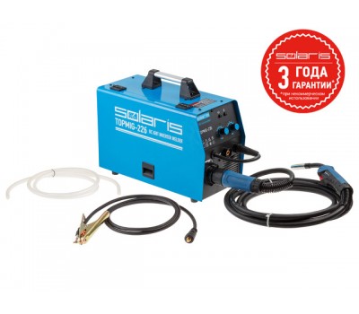 Полуавтомат сварочный Solaris TOPMIG-226 с горелкой 5 м (220В, MIG/FLUX, евроразъем, горелка 5 м, смена полярности) (TOPMIG-226WG5) (SOLARIS) (TOPMIG-226WG5) Полуавтомат сварочный Solaris TOPMIG-226 с горелкой 5 м (220В, MIG/FLUX, евроразъем, горелка 5 м, смена полярности) (TOPMIG-226WG5) (SOLARIS) (TOPMIG-226WG5)