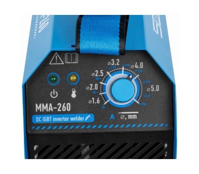 Инвертор сварочный SOLARIS MMA-260 (230В, 20-250 А, 69В, электроды диам. 1.6-5.0 мм, вес 4.3 кг) (MMA-260) Инвертор сварочный SOLARIS MMA-260 (230В, 20-250 А, 69В, электроды диам. 1.6-5.0 мм, вес 4.3 кг) (MMA-260)
