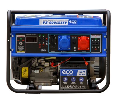 Электростанция (генератор бензиновый) ECO PE-9001E3FP (электростарт, 6,5 кВт, 380/220 В, бак 25.0 л, вес 82 кг) (PE-9001E3FP)
