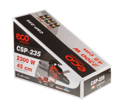 Бензопила ECO CSP-235 шина 45 см (18'), 0.325', 1.5 мм, 72 зв. (2.30 кВт, 3.1 л.с., 45 см3, вес 6.4 кг) (CSP-235)