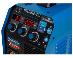 Полуавтомат сварочный Solaris MULTIMIG-221 (230В, MIG/SPOT/FLUX/MMA/TIG, евроразъем, горелка 3 м, смена полярности, 2T/4T, рег.индуктивн.) (SOLARIS) (MULTIMIG-221)-foto5