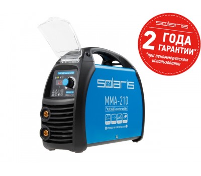 Инвертор сварочный SOLARIS MMA-210 (230В, 20-210 А, 70В, электроды диам. 1.6-4.0 мм, вес 3.8 кг) (MMA-210) Инвертор сварочный SOLARIS MMA-210 (230В, 20-210 А, 70В, электроды диам. 1.6-4.0 мм, вес 3.8 кг) (MMA-210)