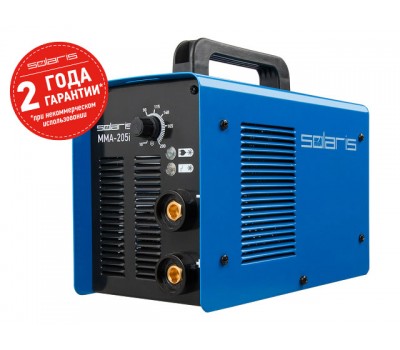 Инвертор сварочный SOLARIS MMA-205i (230В, 10-200 А, 85В, электроды диам. 1.6-4.0 мм, вес 5.1 кг) (MMA-205i) Инвертор сварочный SOLARIS MMA-205i (230В, 10-200 А, 85В, электроды диам. 1.6-4.0 мм, вес 5.1 кг) (MMA-205i)