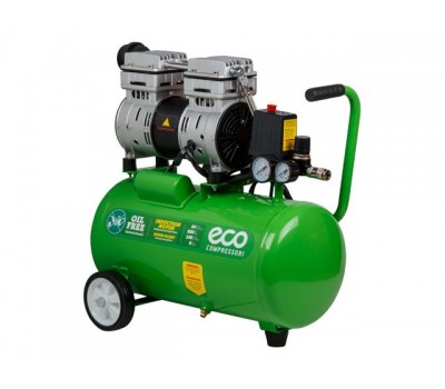 Компрессор ECO AE-25-OF1 безмасляный (140 л/мин, 8 атм, коаксиальный, безмасляный, ресив. 24 л, 220 В, 0,8 кВт) (AE-25-OF1)
