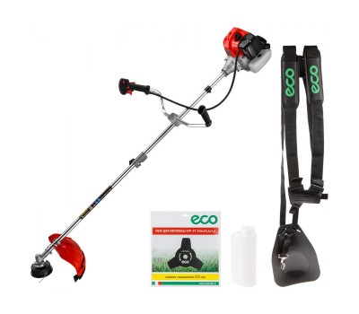 Мотокоса ECO GTP-250S Power с разборной штангой (2.5 кВт, 3.4 л.с., 52.0 см3, лёгкий запуск, разборная штанга, нож 3Т, ремень двухлямочный, вес 7.8 к) (EC1515-3)