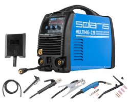 Полуавтомат сварочный Solaris MULTIMIG-228 (MIG-MMA-TIG) c TIG горелк. (220В, MIG/FLUX/MMA/TIG, евроразъем, горелка MIG 3 м, TIG 4 м, смена полярности (MULTIMIG-228)