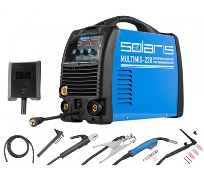 Полуавтомат сварочный Solaris MULTIMIG-228 (MIG-MMA-TIG) c TIG горелк. (220В, MIG/FLUX/MMA/TIG, евроразъем, горелка MIG 3 м, TIG 4 м, смена полярности (MULTIMIG-228) Полуавтомат сварочный Solaris MULTIMIG-228 (MIG-MMA-TIG) c TIG горелк. (220В, MIG/FLUX/MMA/TIG, евроразъем, горелка MIG 3 м, TIG 4 м, смена полярности (MULTIMIG-228)