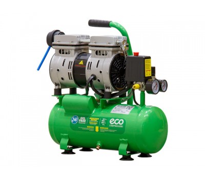 Компрессор ECO AE-10-OF1 безмасляный (120 л/мин, 8 атм, коаксиальный, безмасляный, ресив. 10 л, 220 В, 0,7 кВт) (AE-10-OF1)