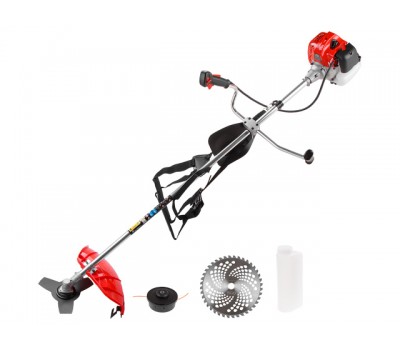 Мотокоса ECO GTP-189F с ножом, диском и головкой (1.85 кВт, 2.5 л.с., 52.0 см3, нож 255х25.4 мм, нож 3 зуб.,нож 40зуб, ремень двухлямочный, вес 7.7 кг (GTP-189F)