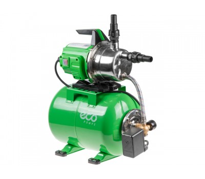 Станция водоснабжения автоматическая ECO GFI-1203 (1200 Вт, 3600 л/ч, 48 м, 4,8 бар макс, корпус бака сталь, корпус насоса нерж. сталь,, бак 24л.) (GFI-1203)