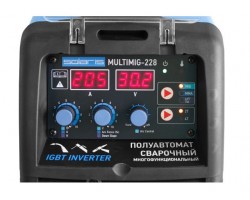 Полуавтомат сварочный Solaris MULTIMIG-228 (MIG-MMA-TIG) без TIG горелк. (220В, MIG/FLUX/MMA/TIG, евроразъем, горелка MIG 3 м, смена полярности, 2T/4T (MULTIMIG-228W2)-foto5