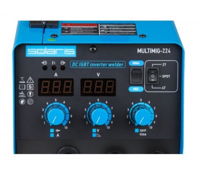 Полуавтомат сварочный Solaris MULTIMIG-224 (230В, MIG/FLUX/MMA, евроразъем, горелка 3 м, смена полярности, 2T/4T/Spot) (SOLARIS) (MULTIMIG-224) Полуавтомат сварочный Solaris MULTIMIG-224 (230В, MIG/FLUX/MMA, евроразъем, горелка 3 м, смена полярности, 2T/4T/Spot) (SOLARIS) (MULTIMIG-224)
