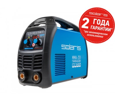 Инвертор сварочный SOLARIS MMA-251 (230В, 20-250 А, 70В, электроды диам. 1.6-5.0 мм, вес 5.3 кг) (MMA-251) Инвертор сварочный SOLARIS MMA-251 (230В, 20-250 А, 70В, электроды диам. 1.6-5.0 мм, вес 5.3 кг) (MMA-251)