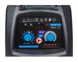 Инвертор сварочный SOLARIS MMA-251 (230В, 20-250 А, 70В, электроды диам. 1.6-5.0 мм, вес 5.3 кг) (MMA-251)-foto5