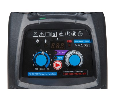 Инвертор сварочный SOLARIS MMA-251 (230В, 20-250 А, 70В, электроды диам. 1.6-5.0 мм, вес 5.3 кг) (MMA-251) Инвертор сварочный SOLARIS MMA-251 (230В, 20-250 А, 70В, электроды диам. 1.6-5.0 мм, вес 5.3 кг) (MMA-251)