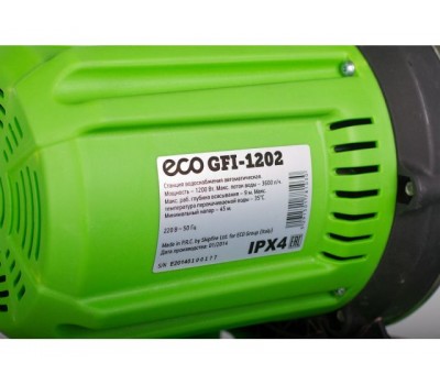 Станция водоснабжения автоматическая GFI-1202 (1200 Вт, 3600 л/ч, 48 м, 4,8 атм макс, корпус бака сталь, корпус насоса нерж. сталь,, бак 24л.) (ECO) (GFI-1202)
