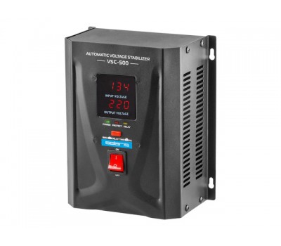 Стабилизатор напряжения Solaris VSC-500 (500 В*А, 130-260 В, 2 розетки, настенный монтаж) (SOLARIS) (VSC-500)