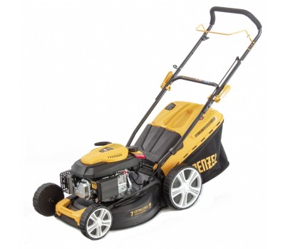Газонокосилка бензиновая GLD-460, 146 куб.см, ширина 46 см, ручная, 7 уровней, травосборник 50 л Denzel
