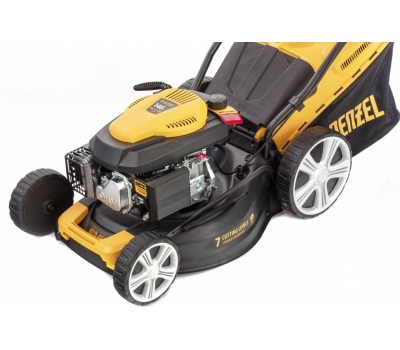 Газонокосилка бензиновая GLD-460, 146 куб.см, ширина 46 см, ручная, 7 уровней, травосборник 50 л Denzel