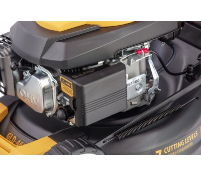 Газонокосилка бензиновая GLD-460, 146 куб.см, ширина 46 см, ручная, 7 уровней, травосборник 50 л Denzel