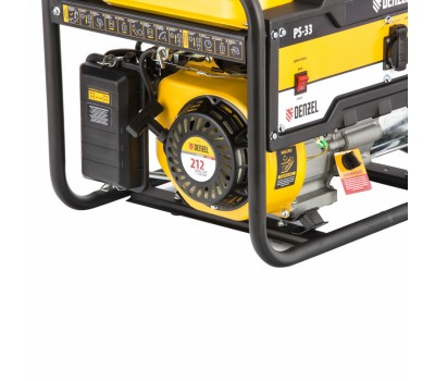 Генератор бензиновый PS 33, 3.3 кВт, 230 В, 15 л, ручной стартер Denzel