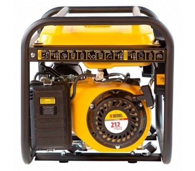 Генератор бензиновый PS 25, 2.5 кВт, 230 В, 15 л, ручной стартер Denzel