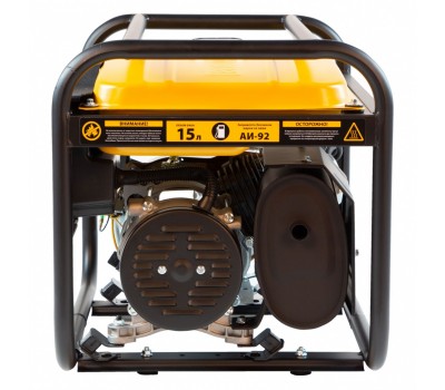 Генератор бензиновый PS 25, 2.5 кВт, 230 В, 15 л, ручной стартер Denzel