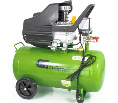 Компрессор воздушный КК-1500/50, 1.5 кВт, 198 л/мин, 50 л, прямой привод, масляный Сибртех