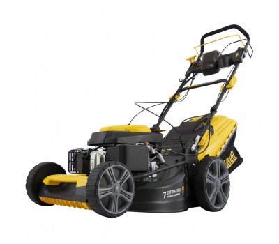 Газонокосилка бензиновая GLD-520SP-VE, 196 см3, ширина 52 см, привод, вариатор, электрический старт, 60 л Denzel