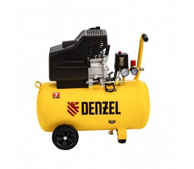 Компрессор воздушный прямой привод DC1700/50, 1.7 кВт, 50 литров, 260 л/мин Denzel