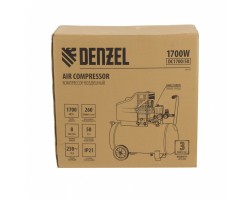 Компрессор воздушный прямой привод DC1700/50, 1.7 кВт, 50 литров, 260 л/мин Denzel-foto8