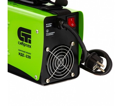 Аппарат инверторный дуговой сварки ИДС-220, 220 А, ПВ 80%, диаметр электрода 1.6-5 мм Сибртех