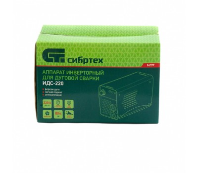 Аппарат инверторный дуговой сварки ИДС-220, 220 А, ПВ 80%, диаметр электрода 1.6-5 мм Сибртех