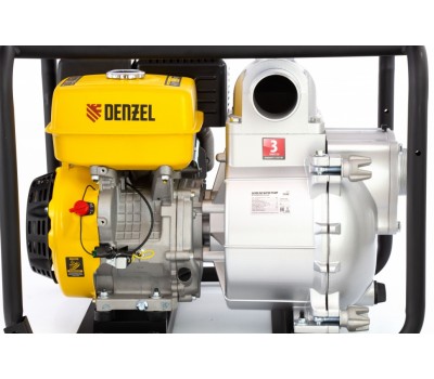 Мотопомпа бензиновая для грязной воды PX-80D, 15 л.с, 3, 1500 л/мин, глубина 8 м , напор 30 м Denzel