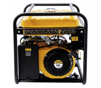 Генератор бензиновый GE 6900, 5.5 кВт, 220 В/50 Гц, 25 л, ручной старт Denzel